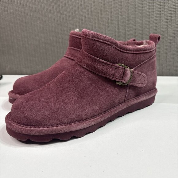 BEARPAW® Suede Petite Micro Boot Purple Women's Size 9 - Picture 1 of 8